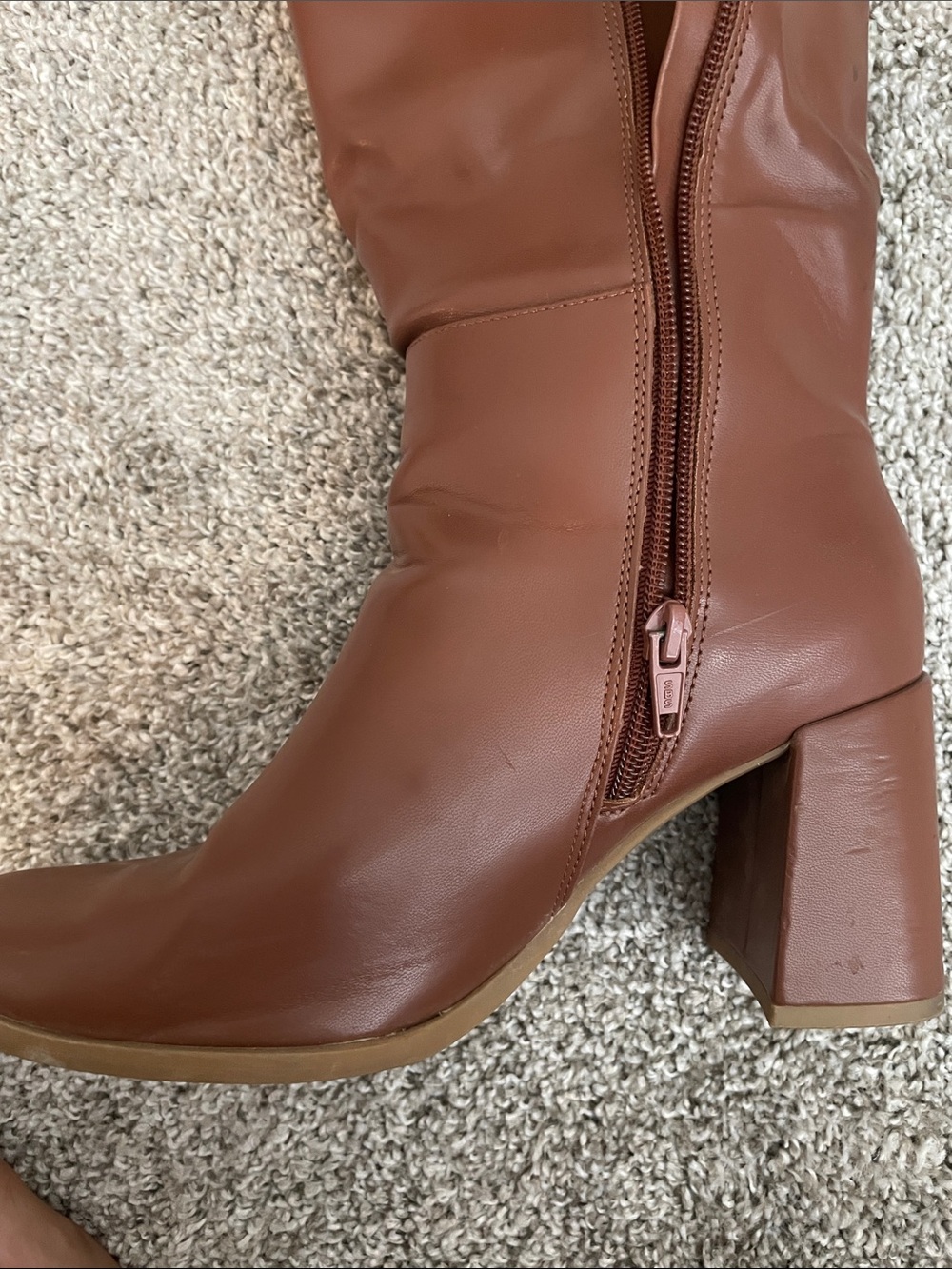 a new day Tall Block-Heel Knee Boots in Chestnut Brown Size 8 - Picture 11 of 13
